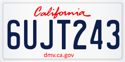 CA license plate 6UJT243