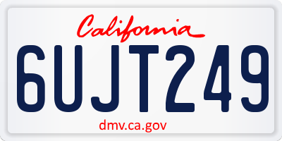 CA license plate 6UJT249