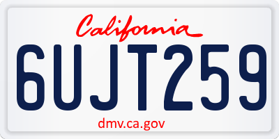 CA license plate 6UJT259