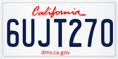 CA license plate 6UJT270