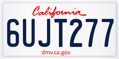 CA license plate 6UJT277