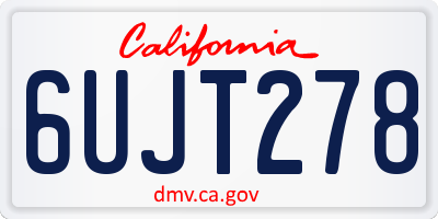 CA license plate 6UJT278