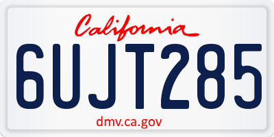 CA license plate 6UJT285