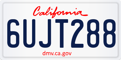 CA license plate 6UJT288
