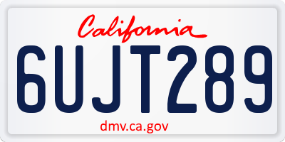 CA license plate 6UJT289