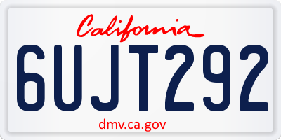 CA license plate 6UJT292