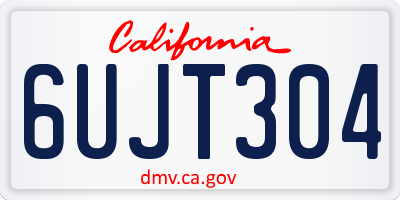 CA license plate 6UJT304