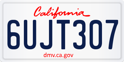 CA license plate 6UJT307