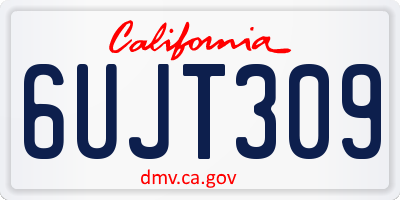 CA license plate 6UJT309