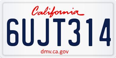 CA license plate 6UJT314