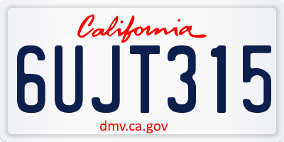 CA license plate 6UJT315