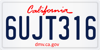 CA license plate 6UJT316