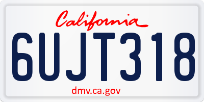 CA license plate 6UJT318