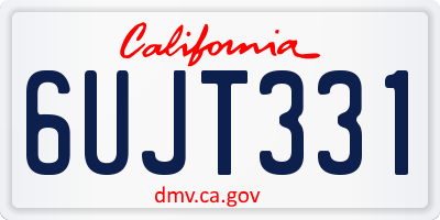 CA license plate 6UJT331