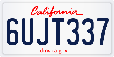 CA license plate 6UJT337
