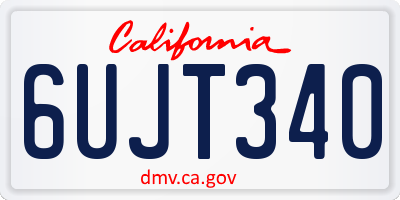 CA license plate 6UJT340