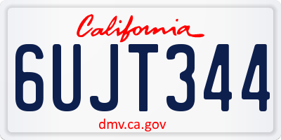 CA license plate 6UJT344