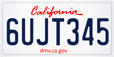 CA license plate 6UJT345