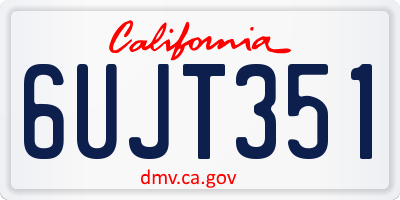 CA license plate 6UJT351