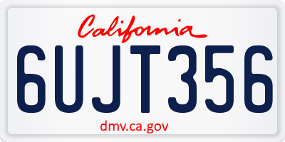 CA license plate 6UJT356