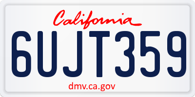 CA license plate 6UJT359