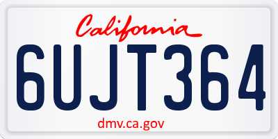 CA license plate 6UJT364
