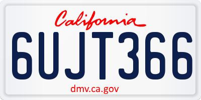 CA license plate 6UJT366