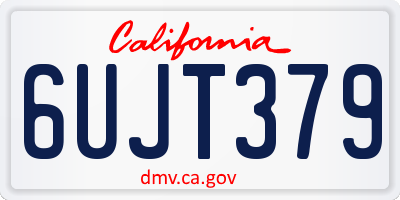 CA license plate 6UJT379
