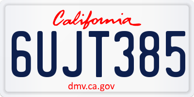 CA license plate 6UJT385