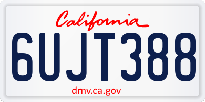 CA license plate 6UJT388