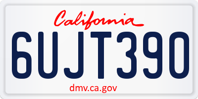 CA license plate 6UJT390