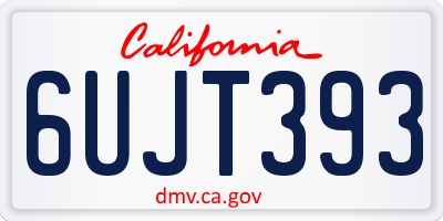 CA license plate 6UJT393