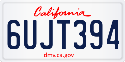 CA license plate 6UJT394