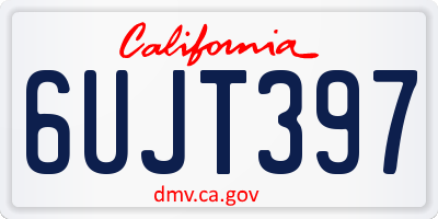 CA license plate 6UJT397
