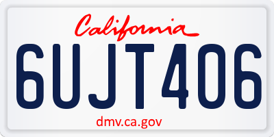 CA license plate 6UJT406