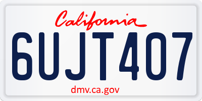 CA license plate 6UJT407