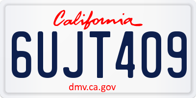 CA license plate 6UJT409