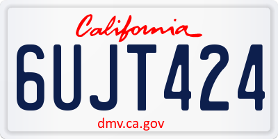 CA license plate 6UJT424
