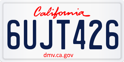 CA license plate 6UJT426