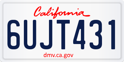 CA license plate 6UJT431