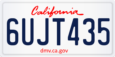 CA license plate 6UJT435
