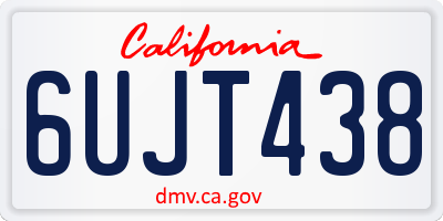 CA license plate 6UJT438