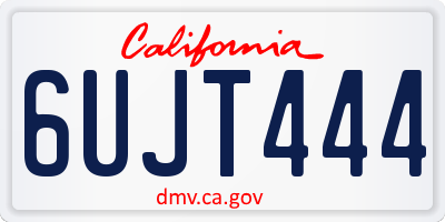 CA license plate 6UJT444