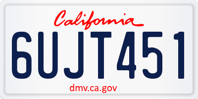 CA license plate 6UJT451