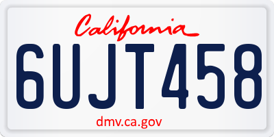 CA license plate 6UJT458