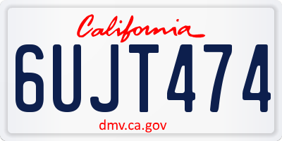 CA license plate 6UJT474