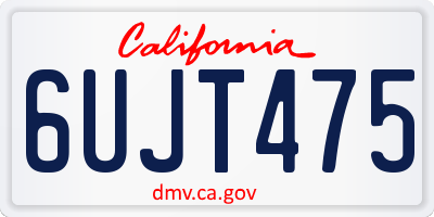 CA license plate 6UJT475