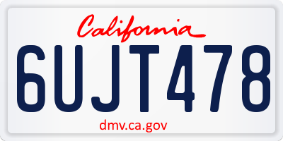 CA license plate 6UJT478