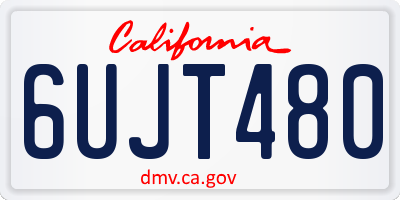 CA license plate 6UJT480