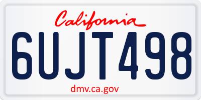 CA license plate 6UJT498
